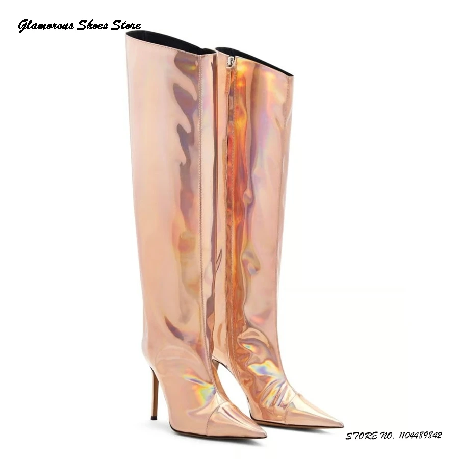 Metallic Over-the-knee Boots Women's Spring Autumn Side Zipper Shoes 2025 New Pointed Toe High Stiletto Heels Modern Boots
Metallic Over-the-knee Boots Women's Spring Autumn Side Zipper Shoes 2025 New Pointed Toe High Stiletto Heels Modern Boots