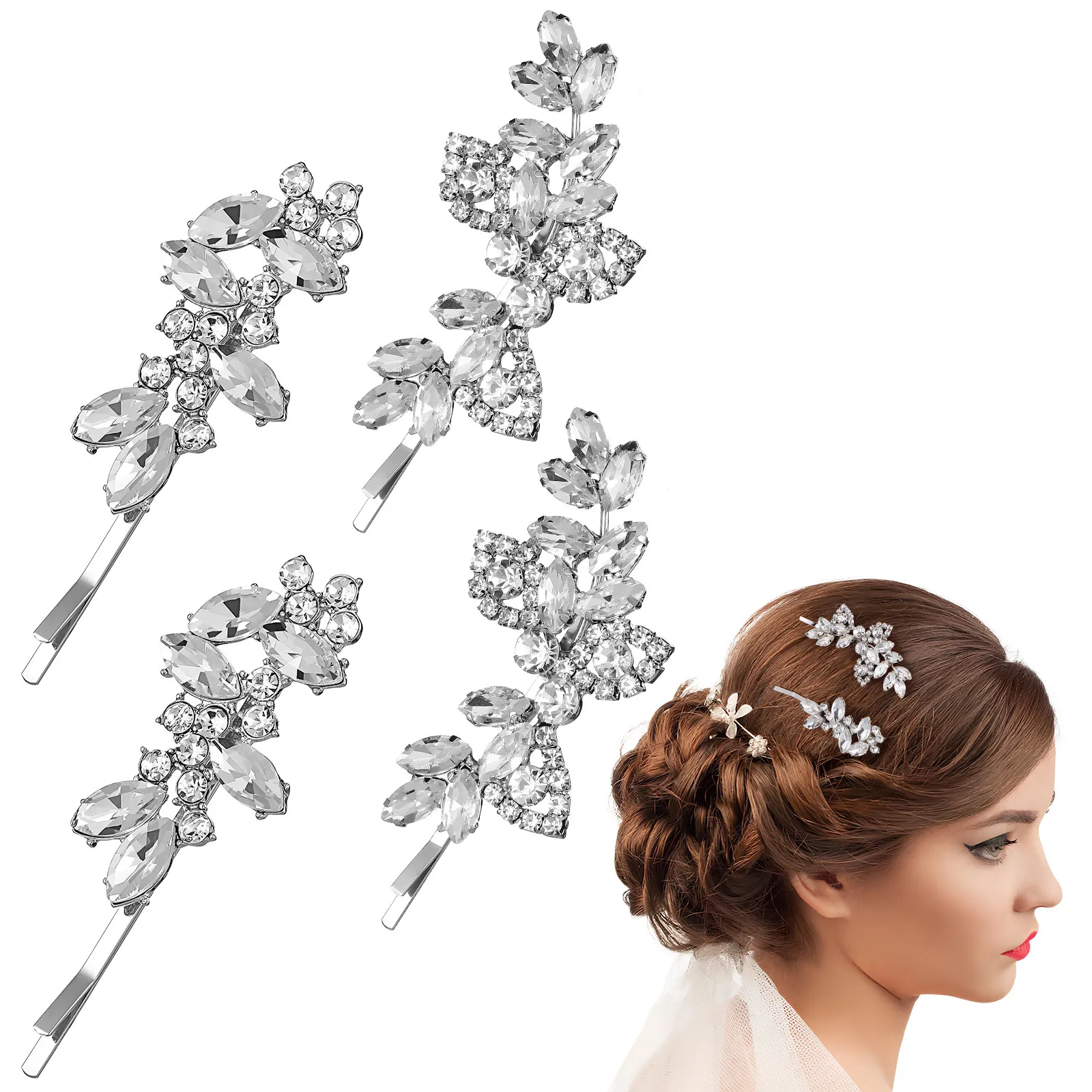 4Pcs Rhinestone Wedding Hair Clips Classic Bridal Barrettes for Brides Bridesmaids Decorative Hair Pins Barrettes for Women
4Pcs Rhinestone Wedding Hair Clips Classic Bridal Barrettes for Brides Bridesmaids Decorative Hair Pins Barrettes for Women