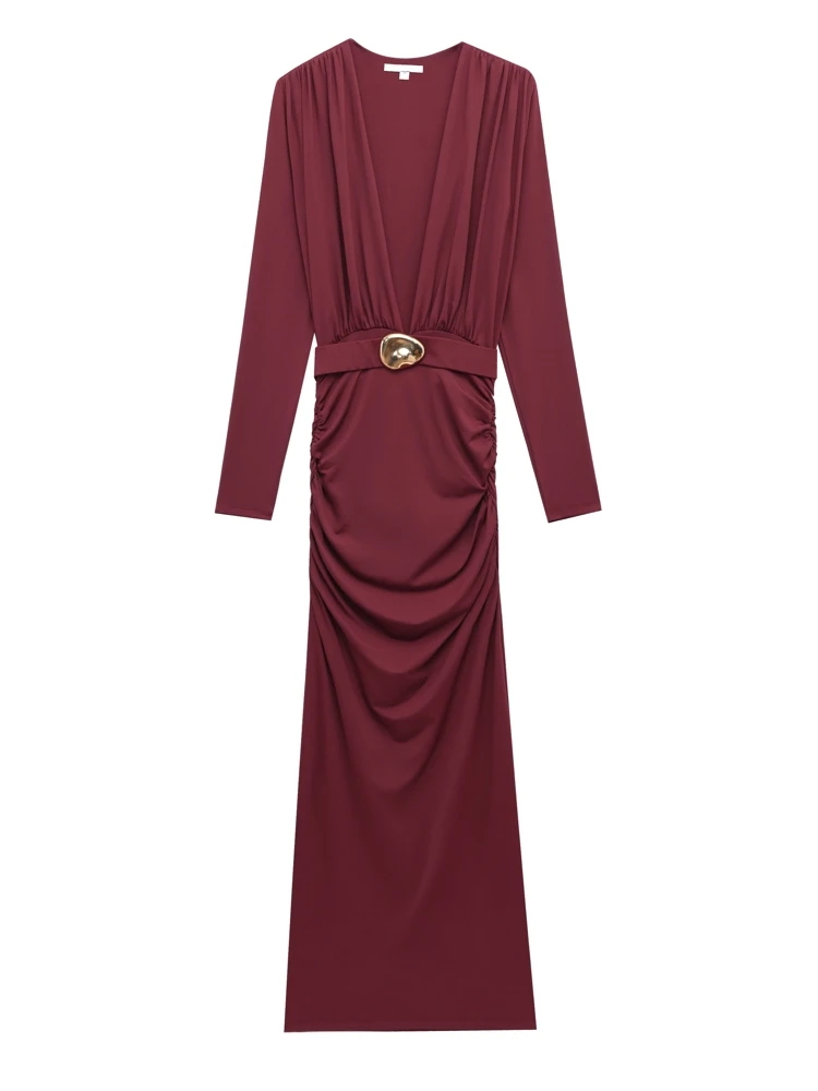 OUROPEAN ZTATION 2025 Summer New Woman Casual Dresses Top Hipster Lady V-Collar Long Sleeve Maxi Skirt Ruffles Regular Fit Dress
OUROPEAN ZTATION 2025 Summer New Woman Casual Dresses Top Hipster Lady V-Collar Long Sleeve Maxi Skirt Ruffles Regular Fit Dress