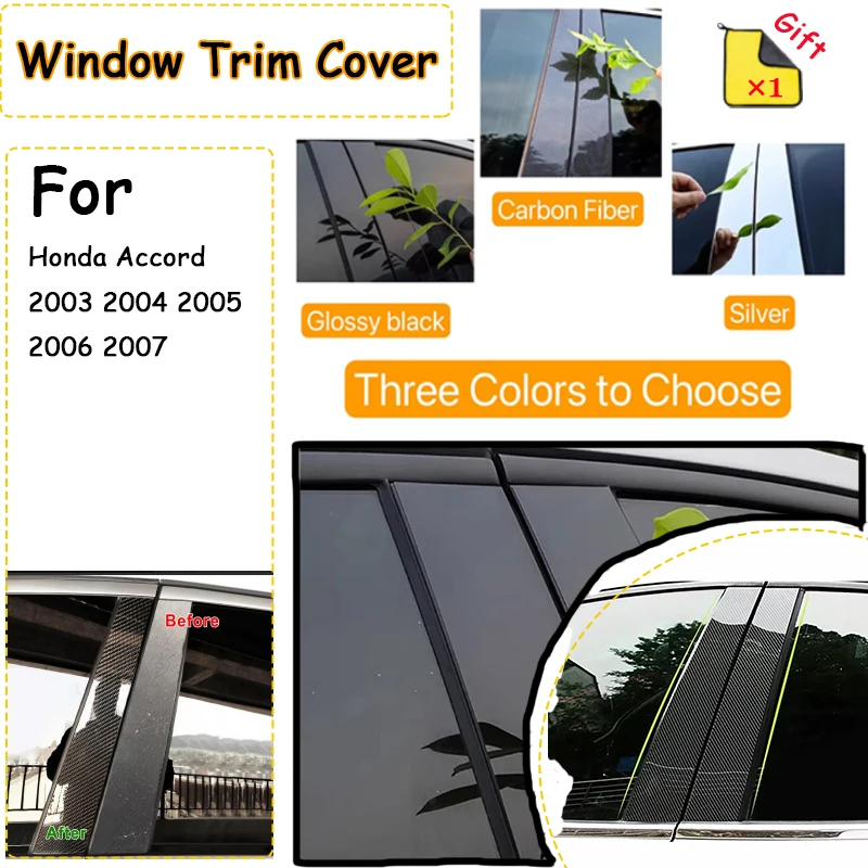 6Pcs Car Pillar Posts Carbon Fiber Black Stickers For Honda Accord 2003 2004 2005 2006 2007 Auto Exterior Door Window Trim Kits
6Pcs Car Pillar Posts Carbon Fiber Black Stickers For Honda Accord 2003 2004 2005 2006 2007 Auto Exterior Door Window Trim Kits