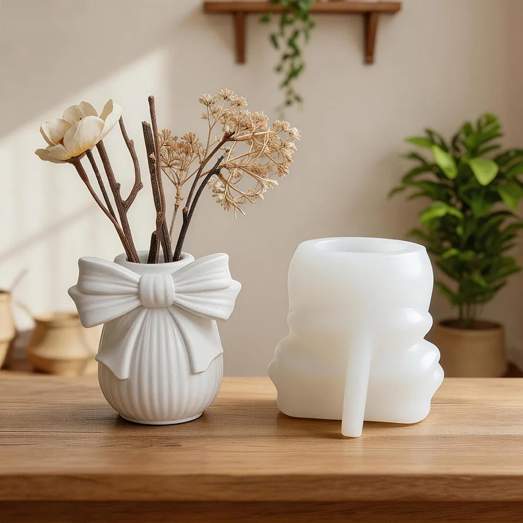 Bow Knot Striped Vase Silicone Mold DIY Gypsum Cement Mold for Handmade Home Decor Flower Vase
Bow Knot Striped Vase Silicone Mold DIY Gypsum Cement Mold for Handmade Home Decor Flower Vase