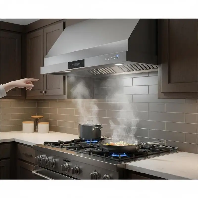 Kitchen Vent Insert 30 Inch For Home Kitchen, Restaurant, Apartment, 800CFM Suction Power, Gesture Touch Control, LED Lighting, Baffle Filters, 4-Speed Exhaust Fan, Ducted Ductless Convertible
Kitchen Vent Insert 30 Inch For Home Kitchen, Restaurant, Apartment, 800CFM Suction Power, Gesture Touch Control, LED Lighting, Baffle Filters, 4-Speed Exhaust Fan, Ducted Ductless Convertible