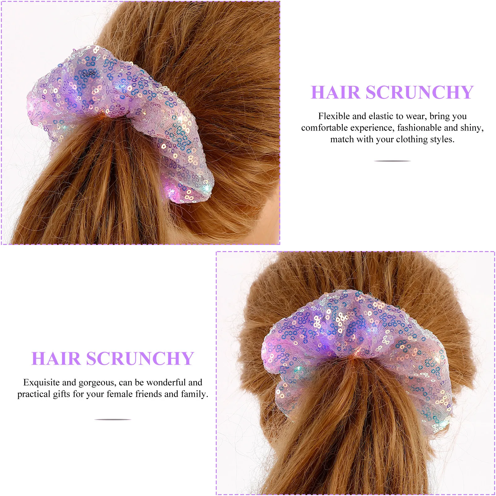 4Pcs LED Colorful Hair Rope Luminous Scrunchy for Girls Glow Hair Ties Party Night Accessory Holiday Decoration
4Pcs LED Colorful Hair Rope Luminous Scrunchy for Girls Glow Hair Ties Party Night Accessory Holiday Decoration