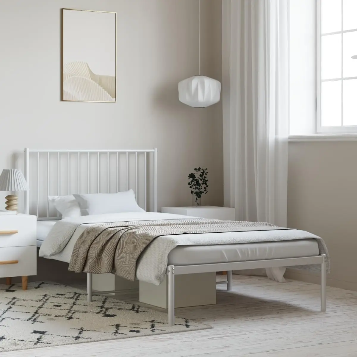 12-Inch White Metal Twin Xl Bed Frame With Headboard, Heavy-Duty Construction With Under-Bed Storage For Modern Bedroom, No Box
12-Inch White Metal Twin Xl Bed Frame With Headboard, Heavy-Duty Construction With Under-Bed Storage For Modern Bedroom, No Box