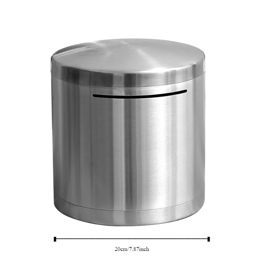 Safe Stainless Steel Jar Piggy Bank Large Capacity Cylindrical Shape Coin Bank Money Saving Box Birthday Gifts
Safe Stainless Steel Jar Piggy Bank Large Capacity Cylindrical Shape Coin Bank Money Saving Box Birthday Gifts
