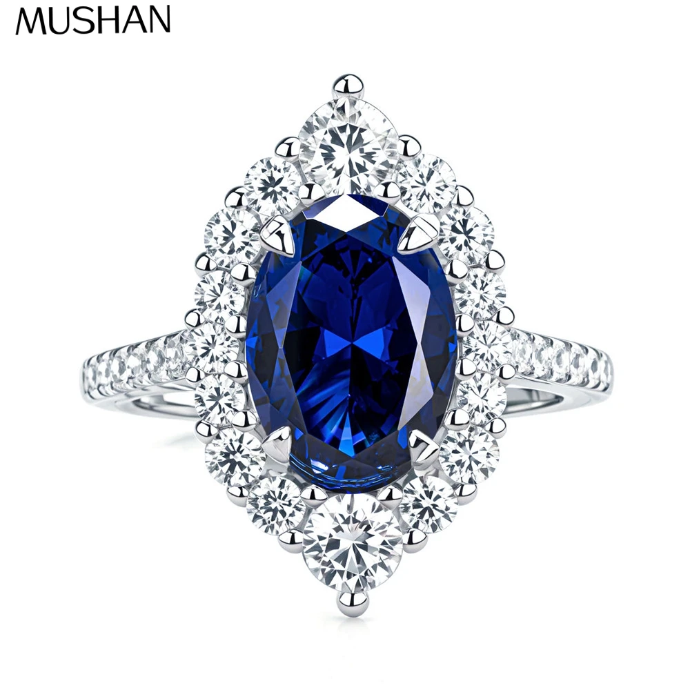 MuShan Designer Jewelry 925 Sterling Silver Ring Blue High Carbon Diamond Gemstones Rings Band for Women Rhodium Plated Rings
MuShan Designer Jewelry 925 Sterling Silver Ring Blue High Carbon Diamond Gemstones Rings Band for Women Rhodium Plated Rings
