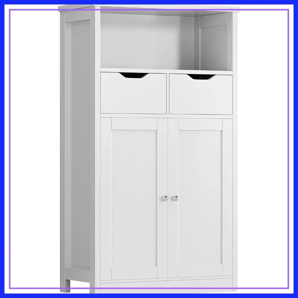 Floor Storage Cabinet with Doors and Drawers, Freestanding Side Cupboard for Bathroom/Kitchen/Livingroom, White
Floor Storage Cabinet with Doors and Drawers, Freestanding Side Cupboard for Bathroom/Kitchen/Livingroom, White