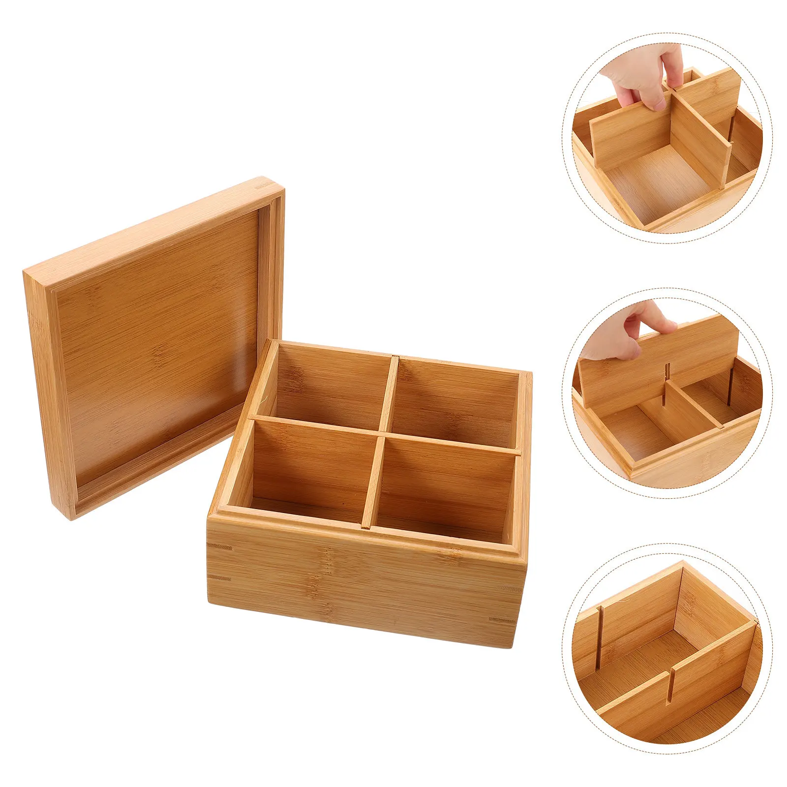 Bamboo Snack Tray with Lid 4-Compartment Dry Fruit Storage Plate Moisture Proof Insect Proof Smooth Surface Home Party Outdoor
Bamboo Snack Tray with Lid 4-Compartment Dry Fruit Storage Plate Moisture Proof Insect Proof Smooth Surface Home Party Outdoor