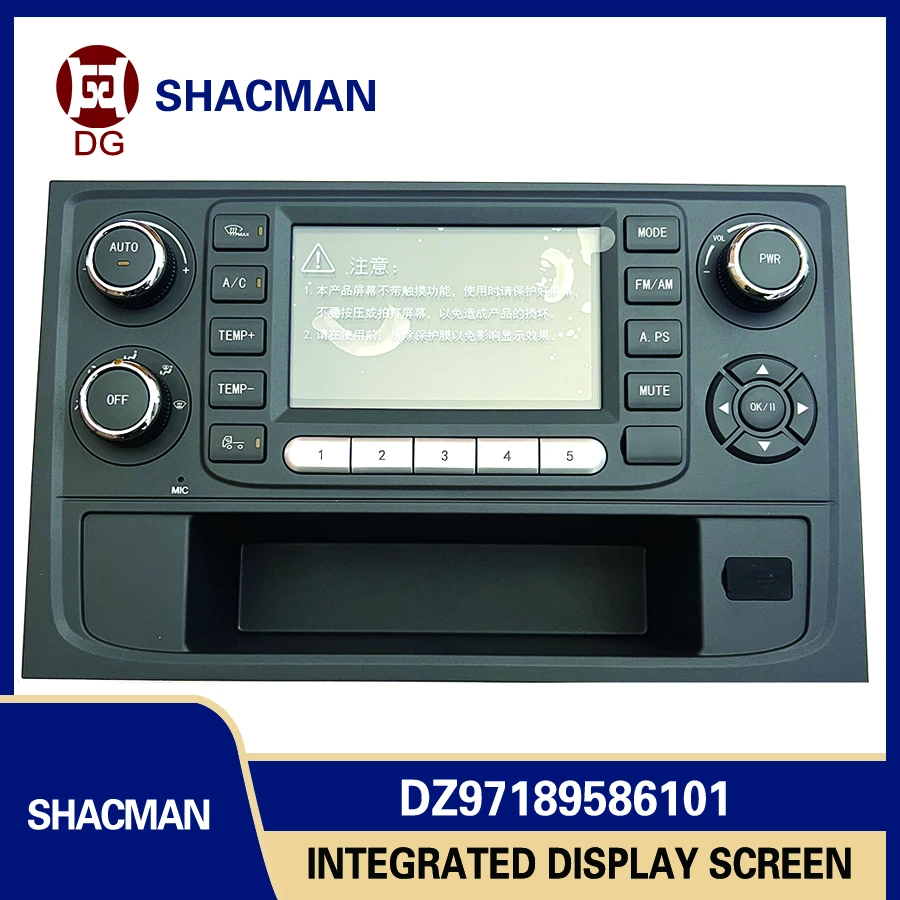 Radio Display Screen Air Conditioning Control Panel HD Display DZ97189586101 for Shacman Delong M3000S X5000 Original Part
Radio Display Screen Air Conditioning Control Panel HD Display DZ97189586101 for Shacman Delong M3000S X5000 Original Part