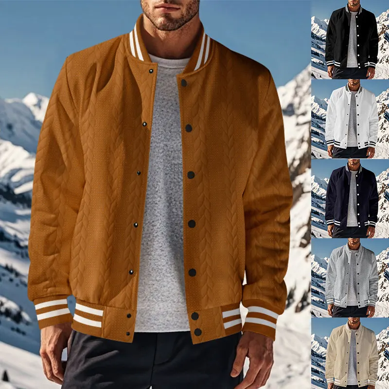 Spring and Autumn New Jacquard Baseball Uniform American Style Breasted Design Leisure Men's Cardigan Baseball Uniform Jacket
Spring and Autumn New Jacquard Baseball Uniform American Style Breasted Design Leisure Men's Cardigan Baseball Uniform Jacket