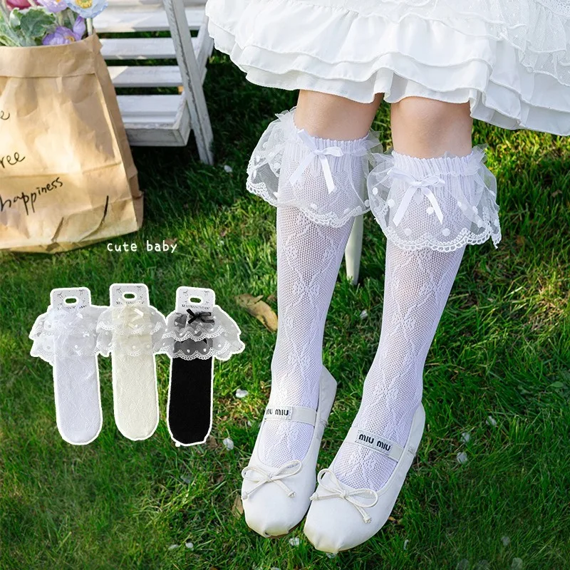 Lace Bow Stockings Spring and Summer Thin Sweet and Cute Pile Socks Hollow Lace Breathable Socks Lace Socks White Socks
Lace Bow Stockings Spring and Summer Thin Sweet and Cute Pile Socks Hollow Lace Breathable Socks Lace Socks White Socks