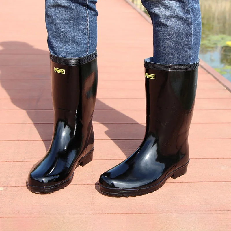 Black Mid-Calf Natural Rubber Rain Boots Men's Lightweight Anti-Slip Waterproof Boots Simple Style Semi-Protection Rain Shoes
Black Mid-Calf Natural Rubber Rain Boots Men's Lightweight Anti-Slip Waterproof Boots Simple Style Semi-Protection Rain Shoes