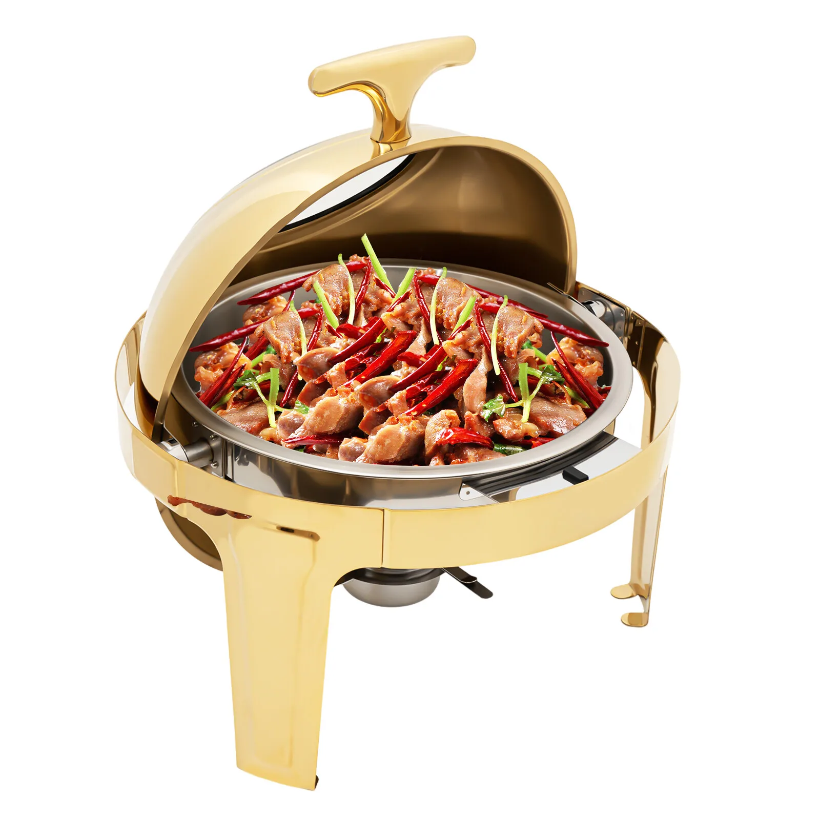 6L 201 Stainless Steel Round Chafing Dish, 90°/180° Lid Buffet Food Warmer, 7kg Load Gold Silver Chafer for Wedding Party
6L 201 Stainless Steel Round Chafing Dish, 90°/180° Lid Buffet Food Warmer, 7kg Load Gold Silver Chafer for Wedding Party