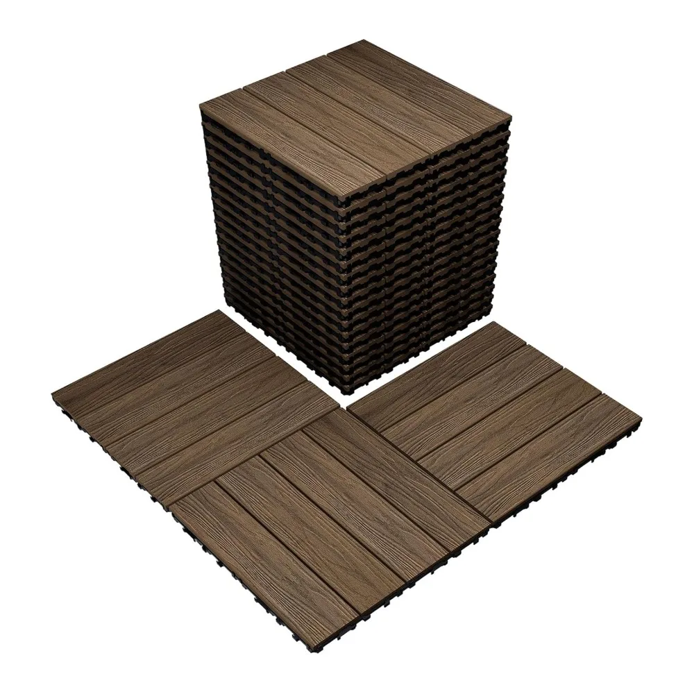 Weather-Resistant 12 x 12 Composite Deck Tiles - 20 Pack Interlocking Outdoor Flooring for Patios
Weather-Resistant 12 x 12 Composite Deck Tiles - 20 Pack Interlocking Outdoor Flooring for Patios