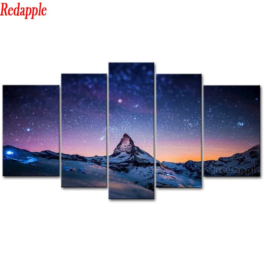 5 pieces of starry night sky wall art purple starry skyline 5D Diamond Panting Cross Stitch Mosaic Full Drill Diamond Embroidery
5 pieces of starry night sky wall art purple starry skyline 5D Diamond Panting Cross Stitch Mosaic Full Drill Diamond Embroidery