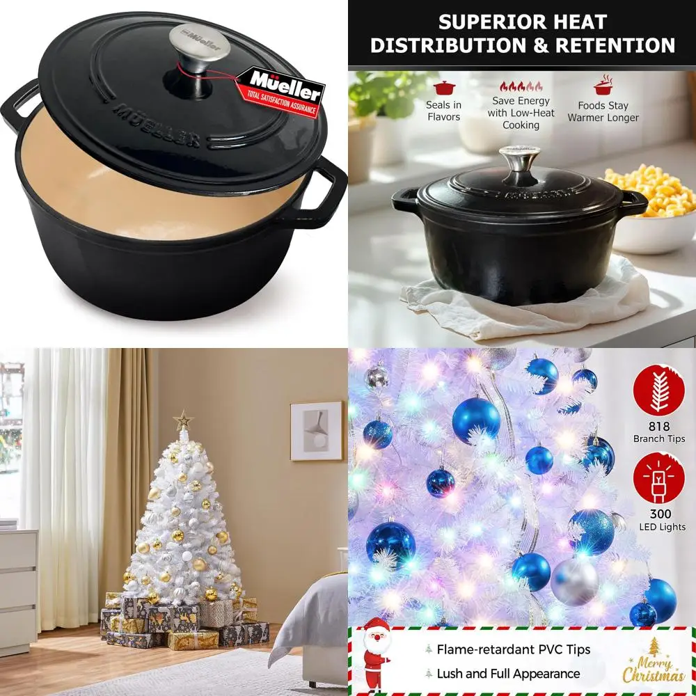 6 Quart Enamel Cast Iron Dutch Oven - Heavy-Duty Oven-Safe Up to 500°F, Versatile for All Cooktops, Perfect for Casserole Dishes
6 Quart Enamel Cast Iron Dutch Oven - Heavy-Duty Oven-Safe Up to 500°F, Versatile for All Cooktops, Perfect for Casserole Dishes