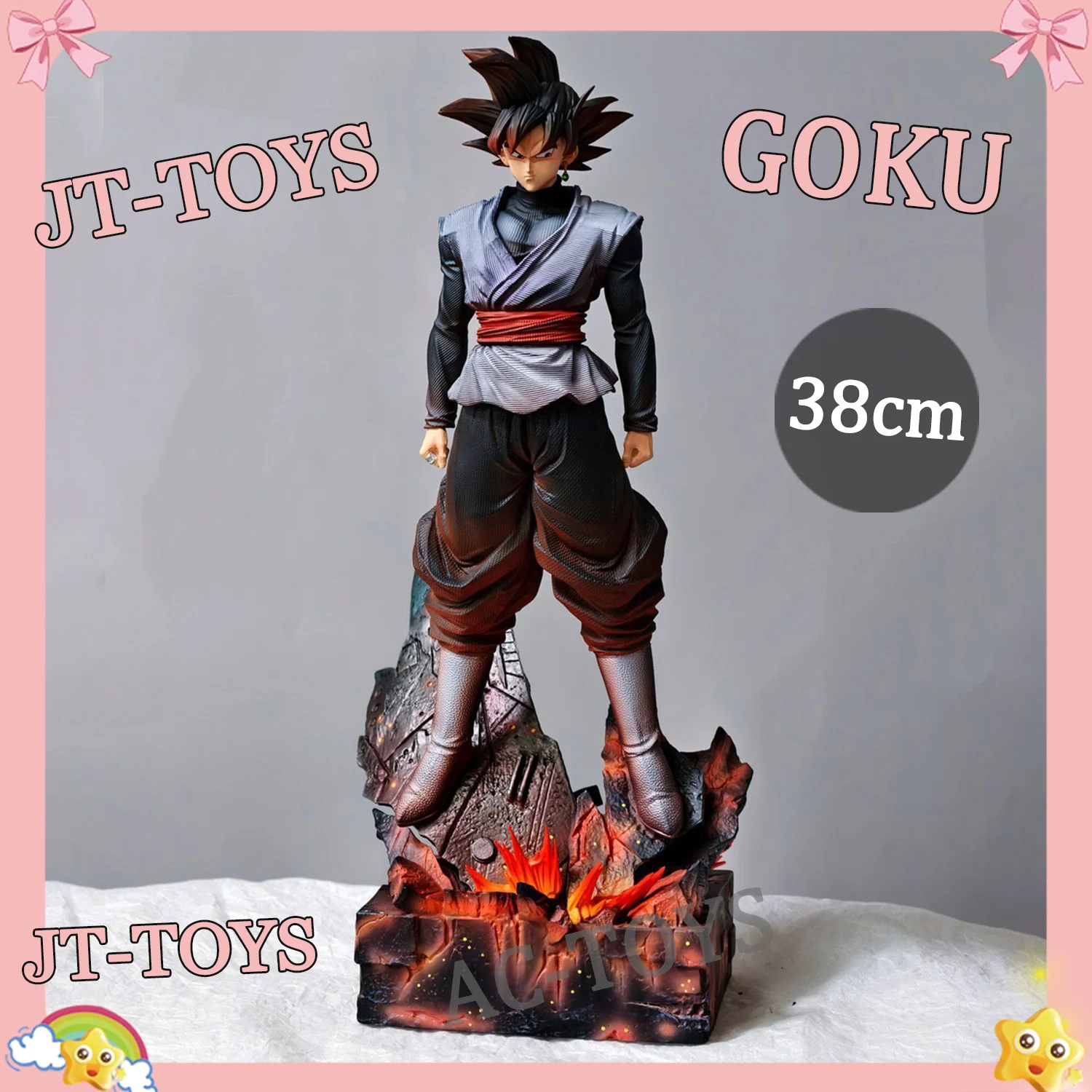 JT Studio Dragon Ball Z Super Goku Black Statue 38cm - Static Figurine with Rock Base, Anime Collection Model for Desk Decor Toy
JT Studio Dragon Ball Z Super Goku Black Statue 38cm - Static Figurine with Rock Base, Anime Collection Model for Desk Decor Toy