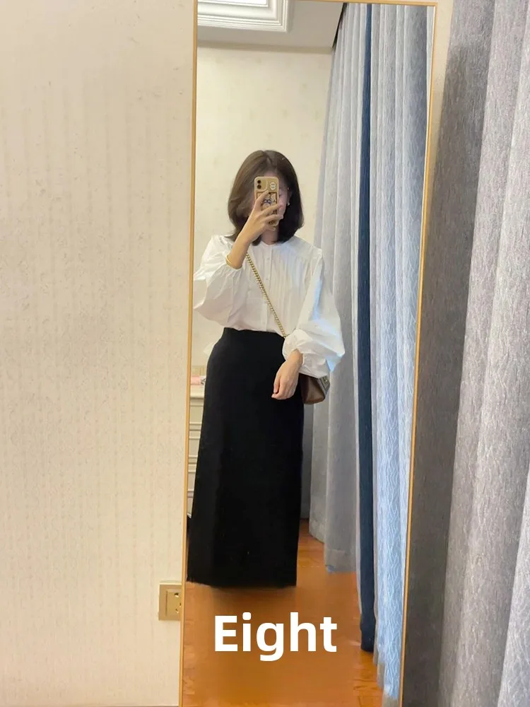 Loose Long Sleeve round Neck White Shirt Women's Korean Style Inner Wear Slimming Shirt Commute Style Autumn New Arrival
Loose Long Sleeve round Neck White Shirt Women's Korean Style Inner Wear Slimming Shirt Commute Style Autumn New Arrival