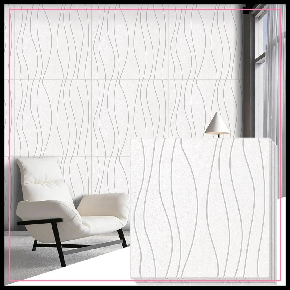 6 Pcs Self-Adhesive Acoustic Panels 23.6x23.6'' Water Wave Soundproof Wall Panels for Studio
6 Pcs Self-Adhesive Acoustic Panels 23.6x23.6'' Water Wave Soundproof Wall Panels for Studio