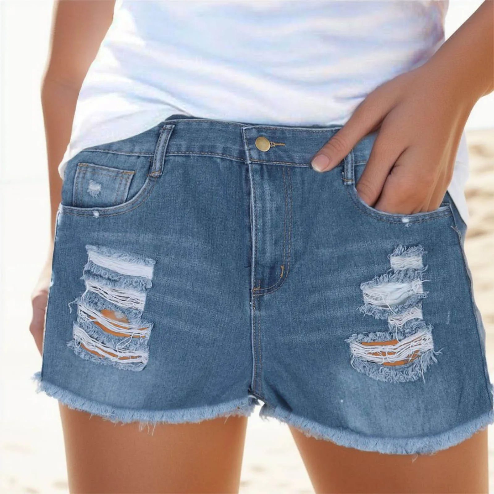 High Waist Ripped Jeans Female Hole Denim Shorts Slim Fit Pants Summer Women Sexy Short Pants Pocket Harajuku Street Denim Short
High Waist Ripped Jeans Female Hole Denim Shorts Slim Fit Pants Summer Women Sexy Short Pants Pocket Harajuku Street Denim Short