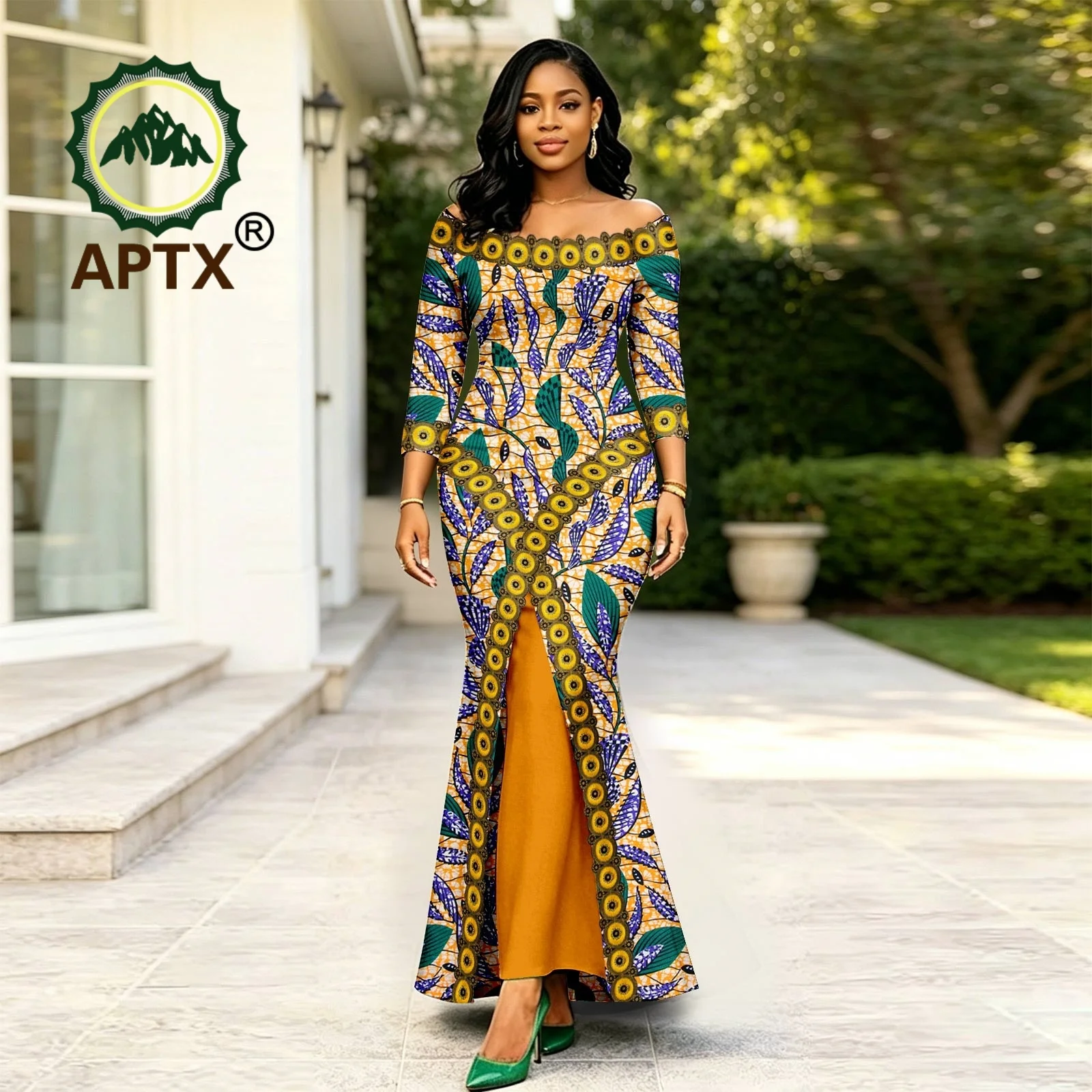 African Dress for Women Ankara Print Slash Neck Three Quarter Sleeve Elegant Dresses High Waist Dashiki Party Wedding Attire
African Dress for Women Ankara Print Slash Neck Three Quarter Sleeve Elegant Dresses High Waist Dashiki Party Wedding Attire