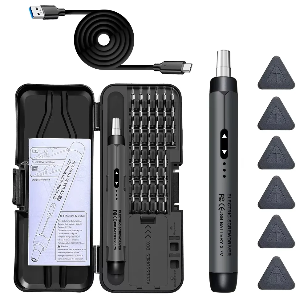 Wireless LithiumElectric Precision Screwdriver Set with Type-C Charging Port Mini CRV Bit Kit for Mobile Phone and Laptop Repair
Wireless LithiumElectric Precision Screwdriver Set with Type-C Charging Port Mini CRV Bit Kit for Mobile Phone and Laptop Repair