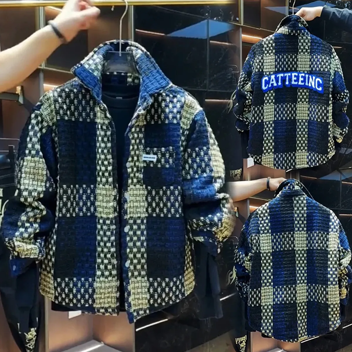Spring Autumn Men's Plaid Collar irt Jaet Loose Casual Long Sve Top Coat Faionable Versatile Chinese Sle Clothing
Spring Autumn Men's Plaid Collar irt Jaet Loose Casual Long Sve Top Coat Faionable Versatile Chinese Sle Clothing