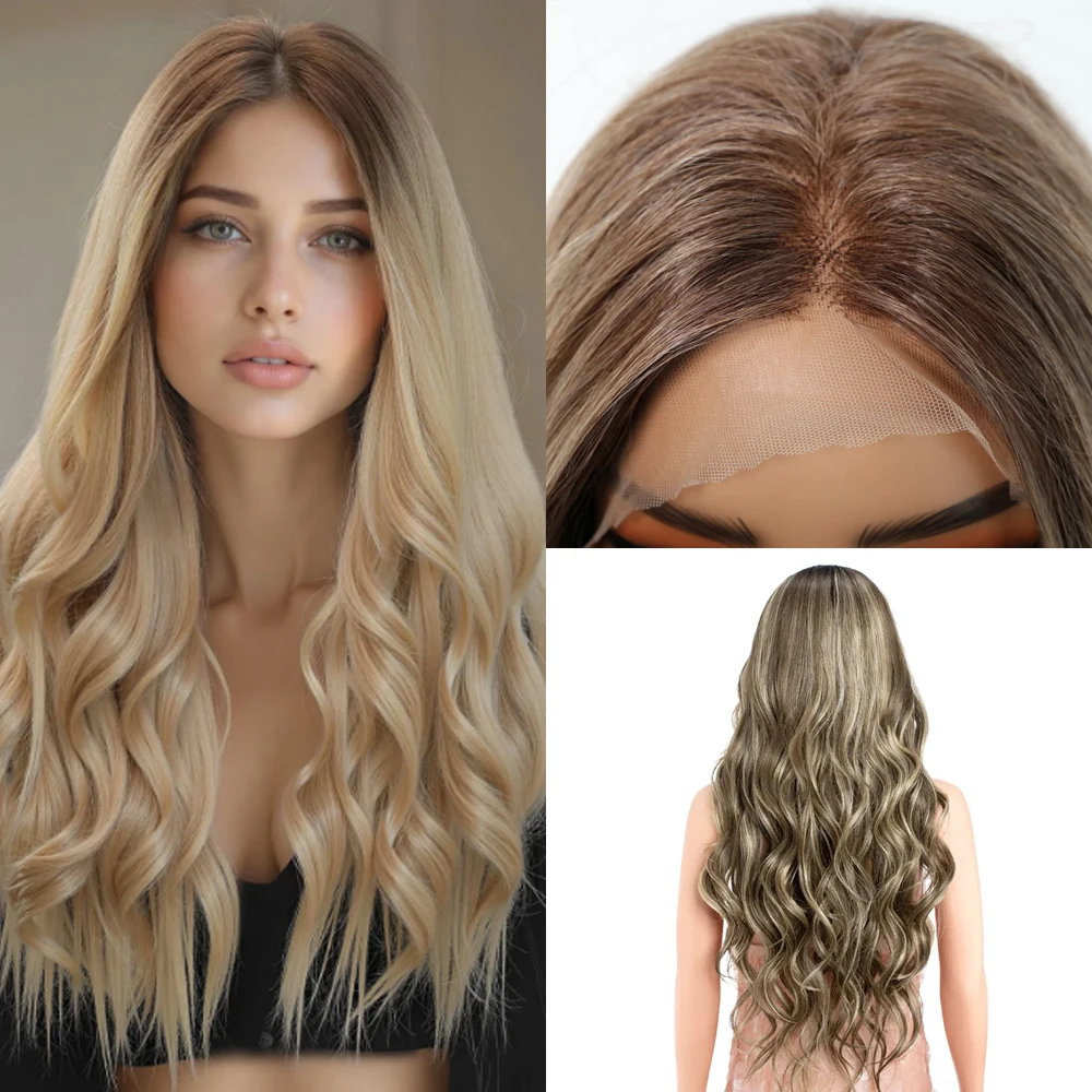 Synthetic Ombre Blonde Wavy Lace Front Wig - Middle Part Long Hair, Fashionable Women's Choice
Synthetic Ombre Blonde Wavy Lace Front Wig - Middle Part Long Hair, Fashionable Women's Choice