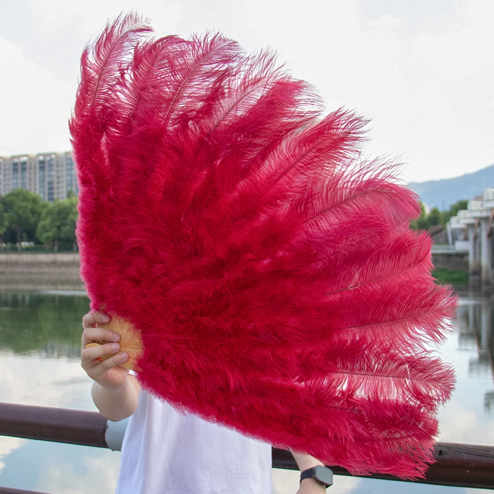 100cm Wine Red Large Ostrich Feather Fan for Belly Dance Burlesque Stage Wedding Halloween Party Performance Decor Accessories
100cm Wine Red Large Ostrich Feather Fan for Belly Dance Burlesque Stage Wedding Halloween Party Performance Decor Accessories