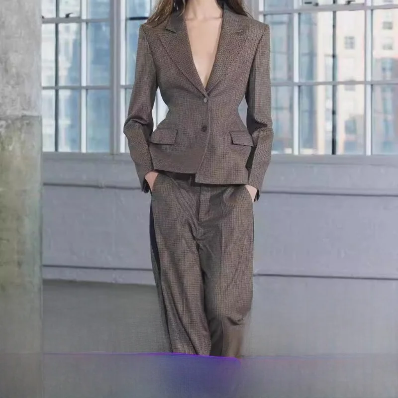 Faionable Plaid Long Sve irt Collar Suit Jaet Women's Premium Quali Thiened Autumn Winter New Arrival 8805438
Faionable Plaid Long Sve irt Collar Suit Jaet Women's Premium Quali Thiened Autumn Winter New Arrival 8805438