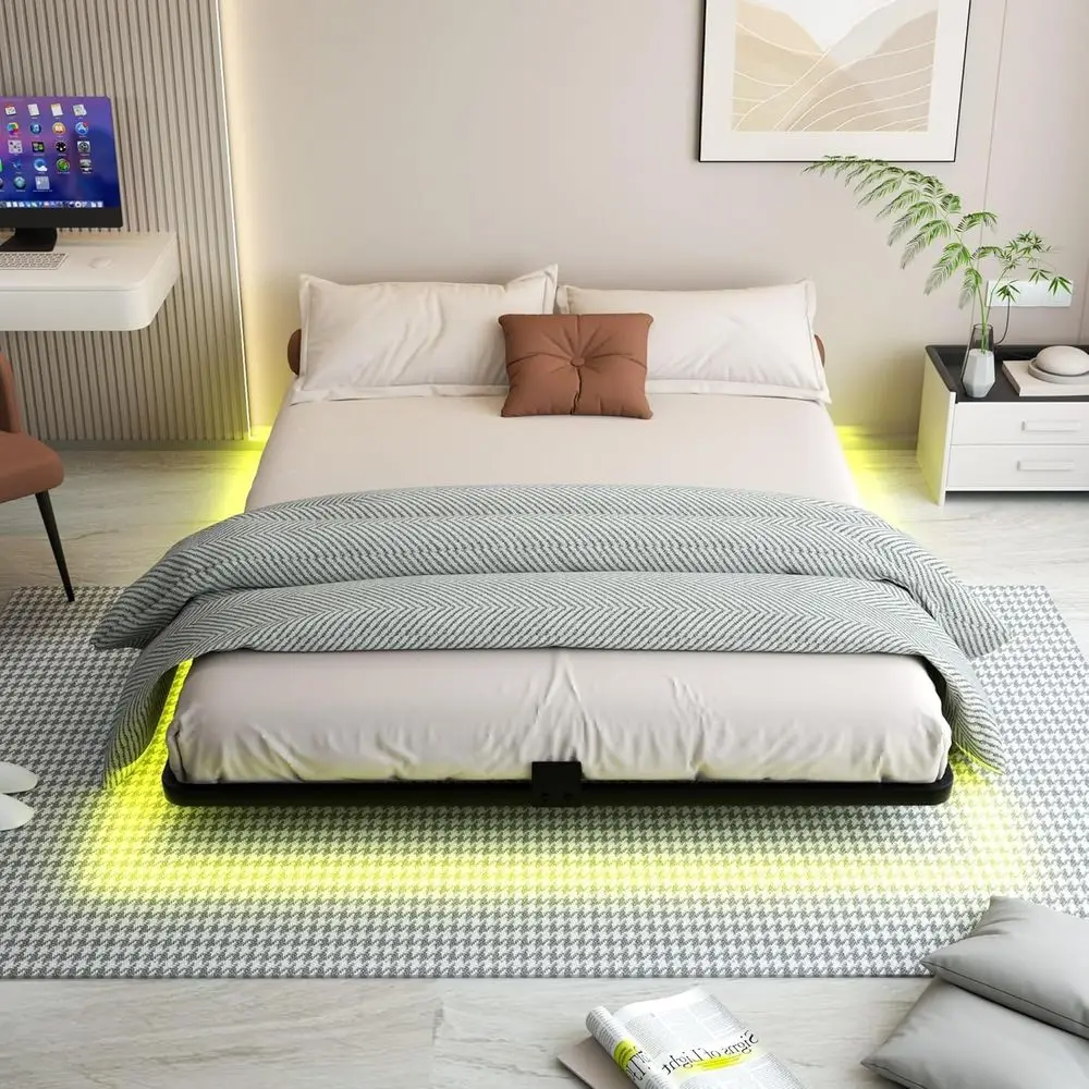 Modern Metal Platform Bed with LED Lights - No Box Spring Needed, Easy Assembly
Modern Metal Platform Bed with LED Lights - No Box Spring Needed, Easy Assembly