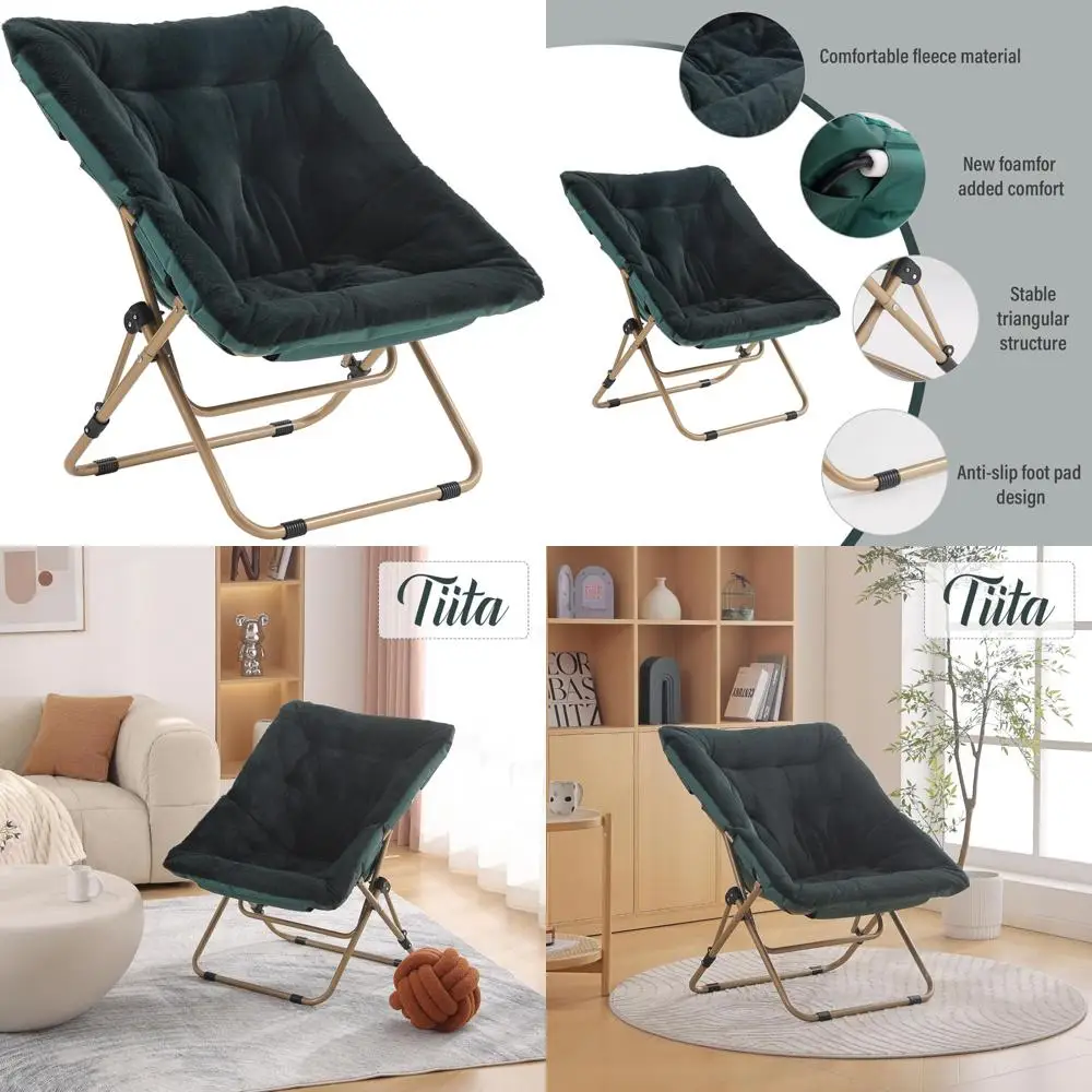 Oversized Faux Fur Folding Accent Chair - Soft Lounge Chair for Kids, Teens, and Adults with Metal Frame
Oversized Faux Fur Folding Accent Chair - Soft Lounge Chair for Kids, Teens, and Adults with Metal Frame