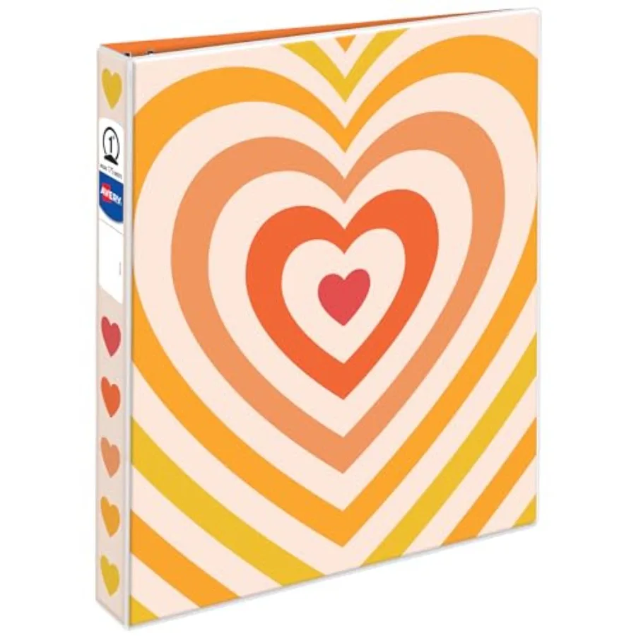 3 Ring Binder, 1 Inch Round Rings, Retro Collection, Radiant Heart
3 Ring Binder, 1 Inch Round Rings, Retro Collection, Radiant Heart