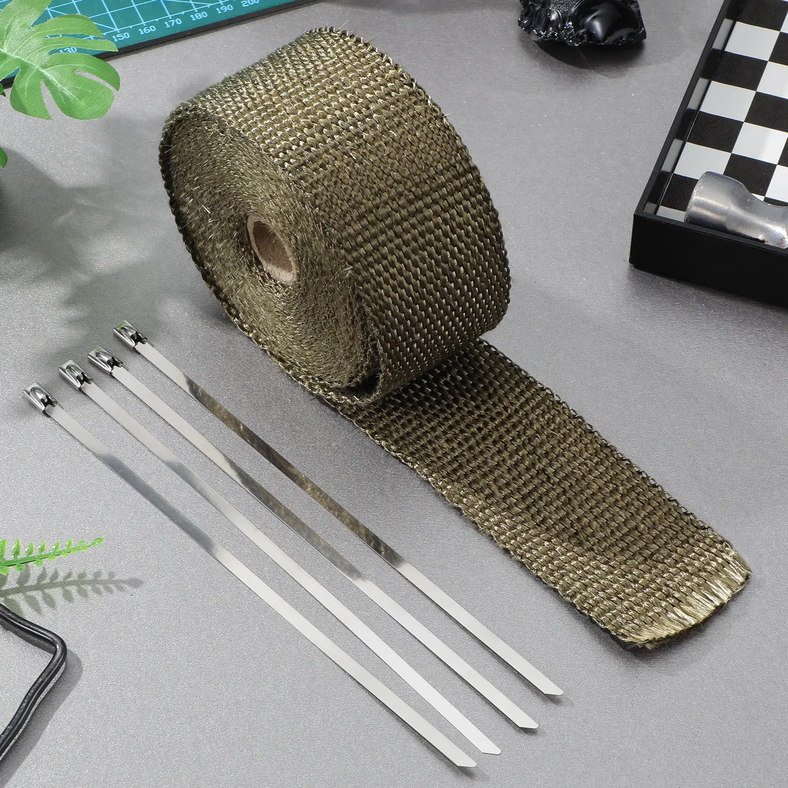 6Pcs Titanium Heat Wrap Roll 10M X 50Mm X 1.5mm Premium Exhaust System Insulation Reduces Engine Bay Heat Improves Performance
6Pcs Titanium Heat Wrap Roll 10M X 50Mm X 1.5mm Premium Exhaust System Insulation Reduces Engine Bay Heat Improves Performance