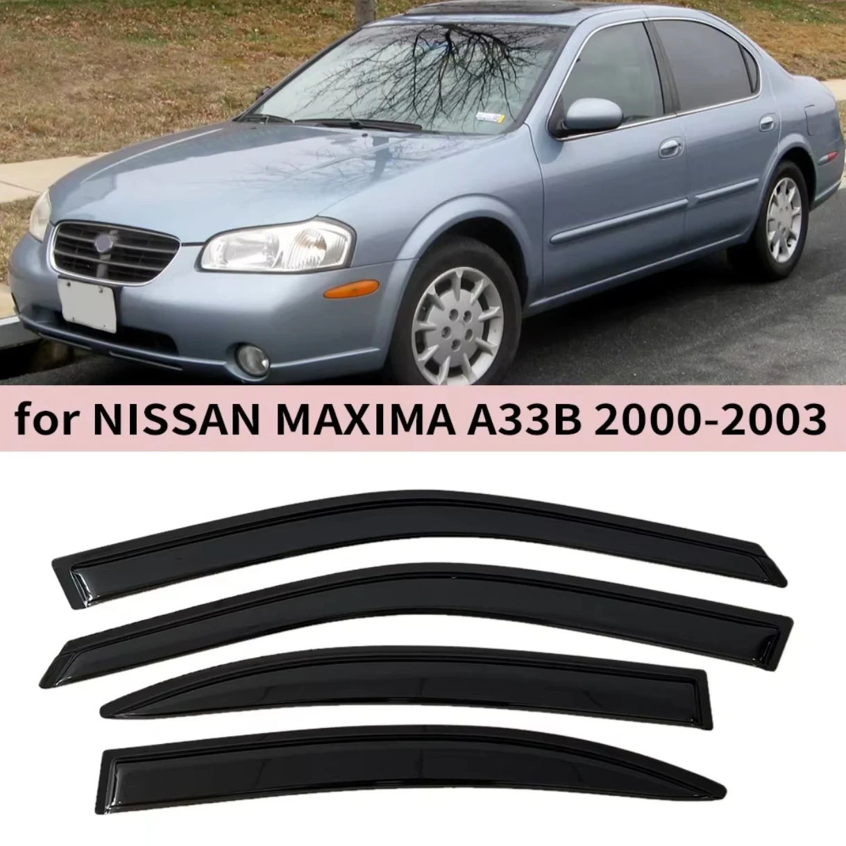 For Nissan Maxima A33B 2000 2001 2002 2003 Wind Deflectors Rain Guards Door Visor Vent Shades Ventvisor Window Visor
For Nissan Maxima A33B 2000 2001 2002 2003 Wind Deflectors Rain Guards Door Visor Vent Shades Ventvisor Window Visor