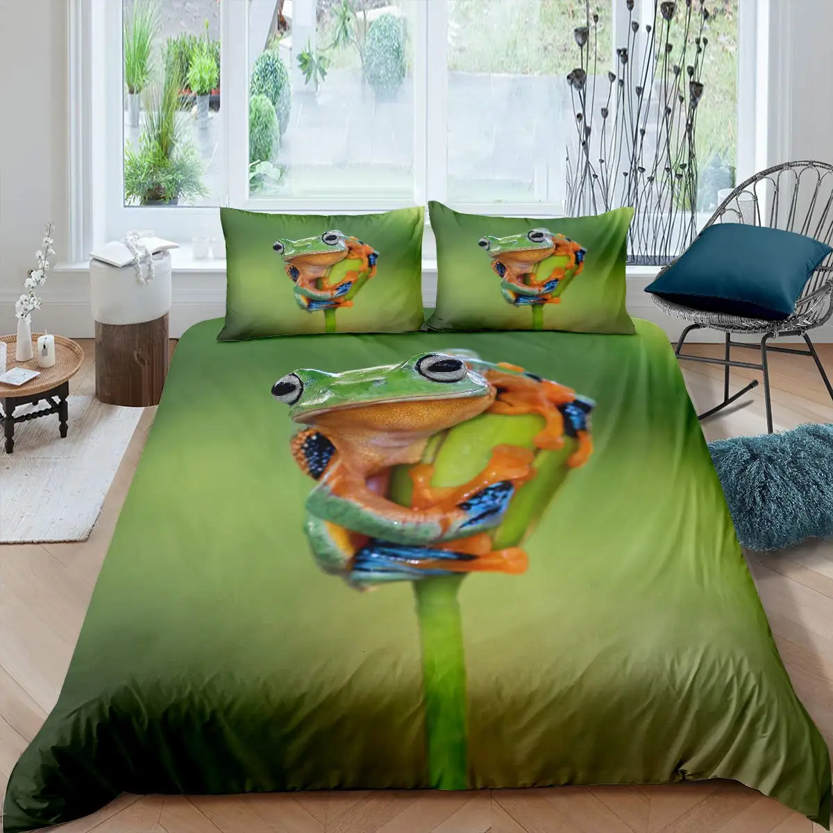 3D Frog Family King Queen Duvet Cover Little Tree Frog Bedding Set Tropical Nature Animal Quilt Cover Polyester Comforter Cover
3D Frog Family King Queen Duvet Cover Little Tree Frog Bedding Set Tropical Nature Animal Quilt Cover Polyester Comforter Cover