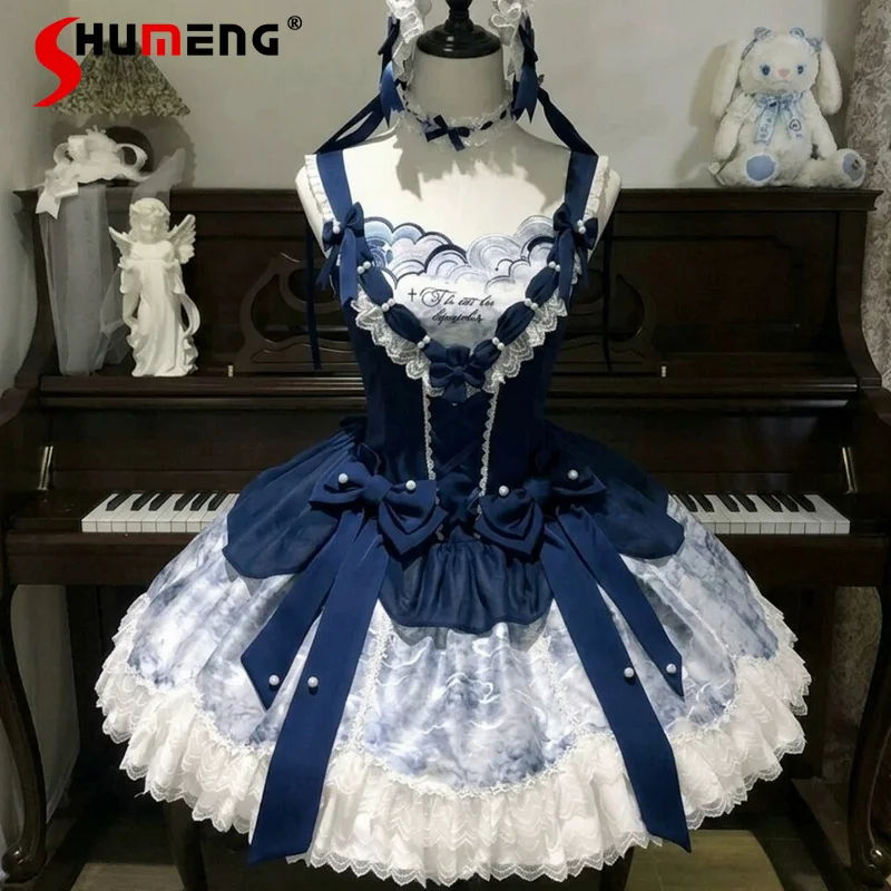 Elegant Kawaii Lolita JSK Sleeveless Dress Summer New Fashion Girl Princess Style Lace Dresses Vintage Rojita Costume Daily Wear
Elegant Kawaii Lolita JSK Sleeveless Dress Summer New Fashion Girl Princess Style Lace Dresses Vintage Rojita Costume Daily Wear