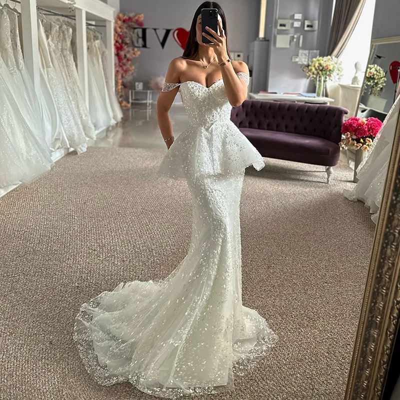 Eightree White Mermaid Wedding Dresses Princess Sweetheart Glitter Wedding Gowns Boho Beach Bridal Prom Dress bestidos de novia
Eightree White Mermaid Wedding Dresses Princess Sweetheart Glitter Wedding Gowns Boho Beach Bridal Prom Dress bestidos de novia