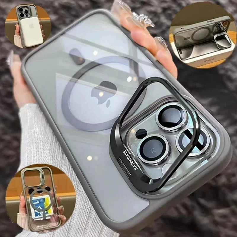 Чехол для телефона с магнитной подставкой для защиты объектива Magsafe для iPhone 15, 12, 13, 14, 11 Pro Max, стекло камеры, прозрачное металлическое кольцо, крышка
Чехол для телефона с магнитной подставкой для защиты объектива Magsafe для iPhone 15, 12, 13, 14, 11 Pro Max, стекло камеры, прозрачное металлическое кольцо, крышка