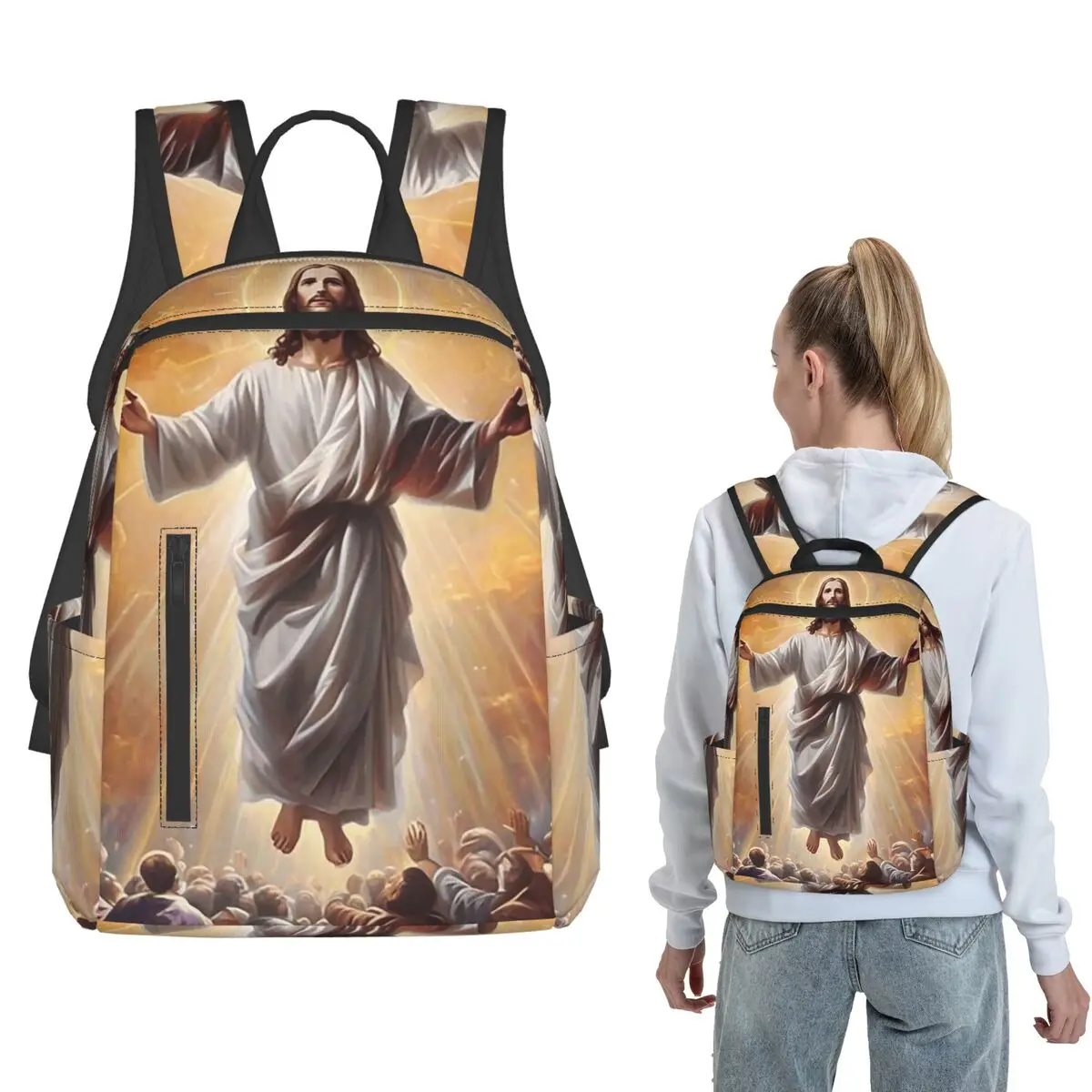 Angel Jesus Christ In Heaven Backpack Large Capacity Children BookBag School Bag Shoulder Bags for Men Women
Angel Jesus Christ In Heaven Backpack Large Capacity Children BookBag School Bag Shoulder Bags for Men Women