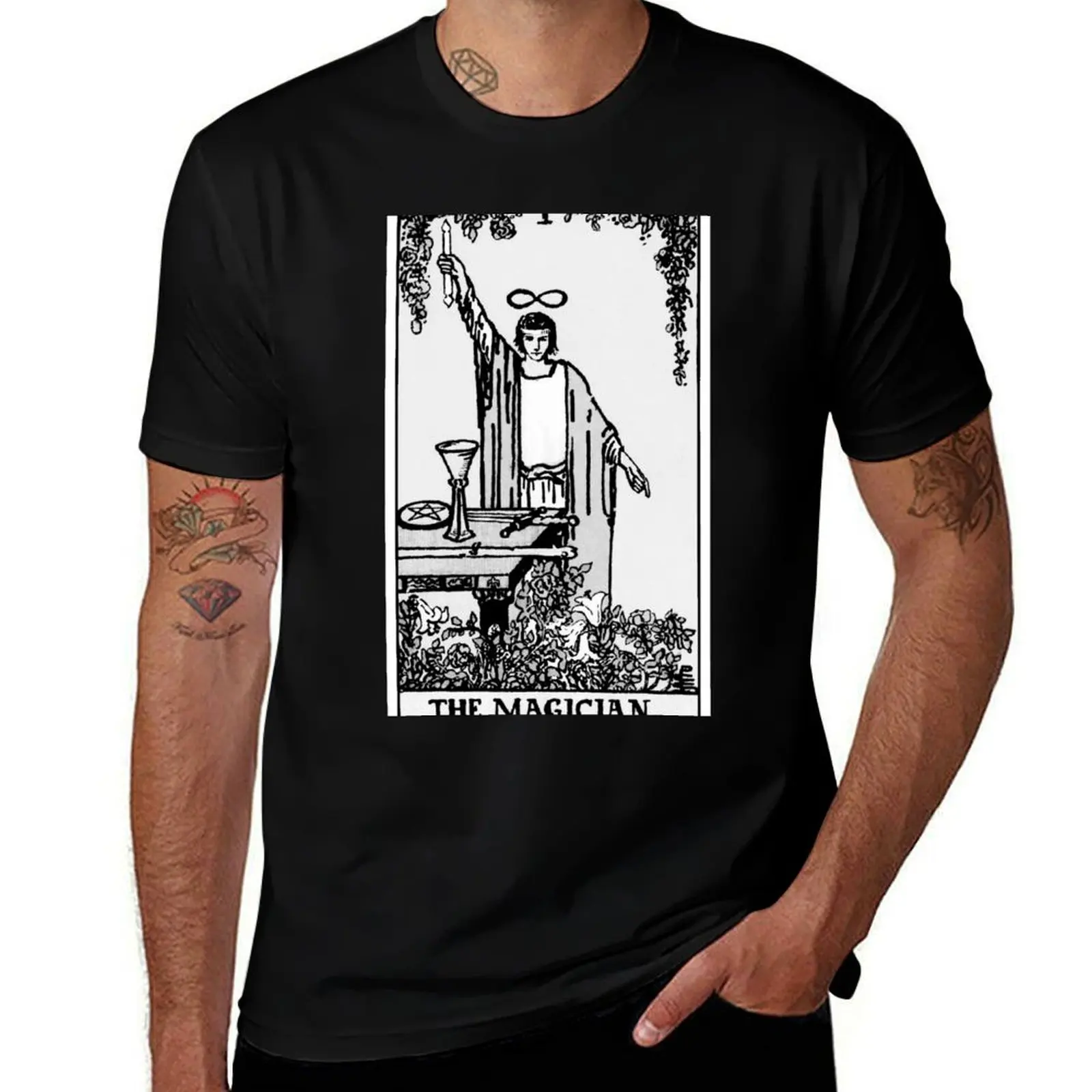 | Card Tarot I. and white Black The Magician T-Shirt Summer Holiday T-Shirt
| Card Tarot I. and white Black The Magician T-Shirt Summer Holiday T-Shirt