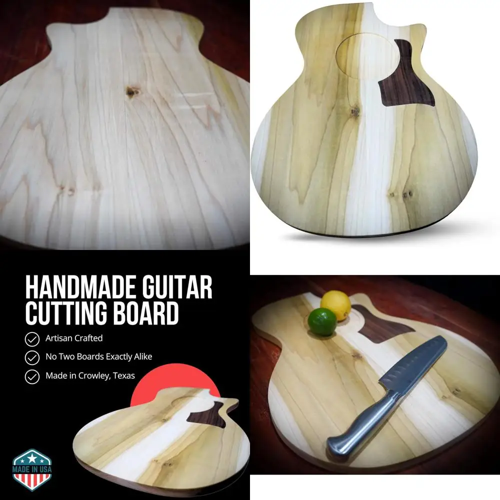 Разделочная доска в форме гитары Texas ручной работы из тополь и черного ореха, 14 x 18 x 3/4
Разделочная доска в форме гитары Texas ручной работы из тополь и черного ореха, 14 x 18 x 3/4