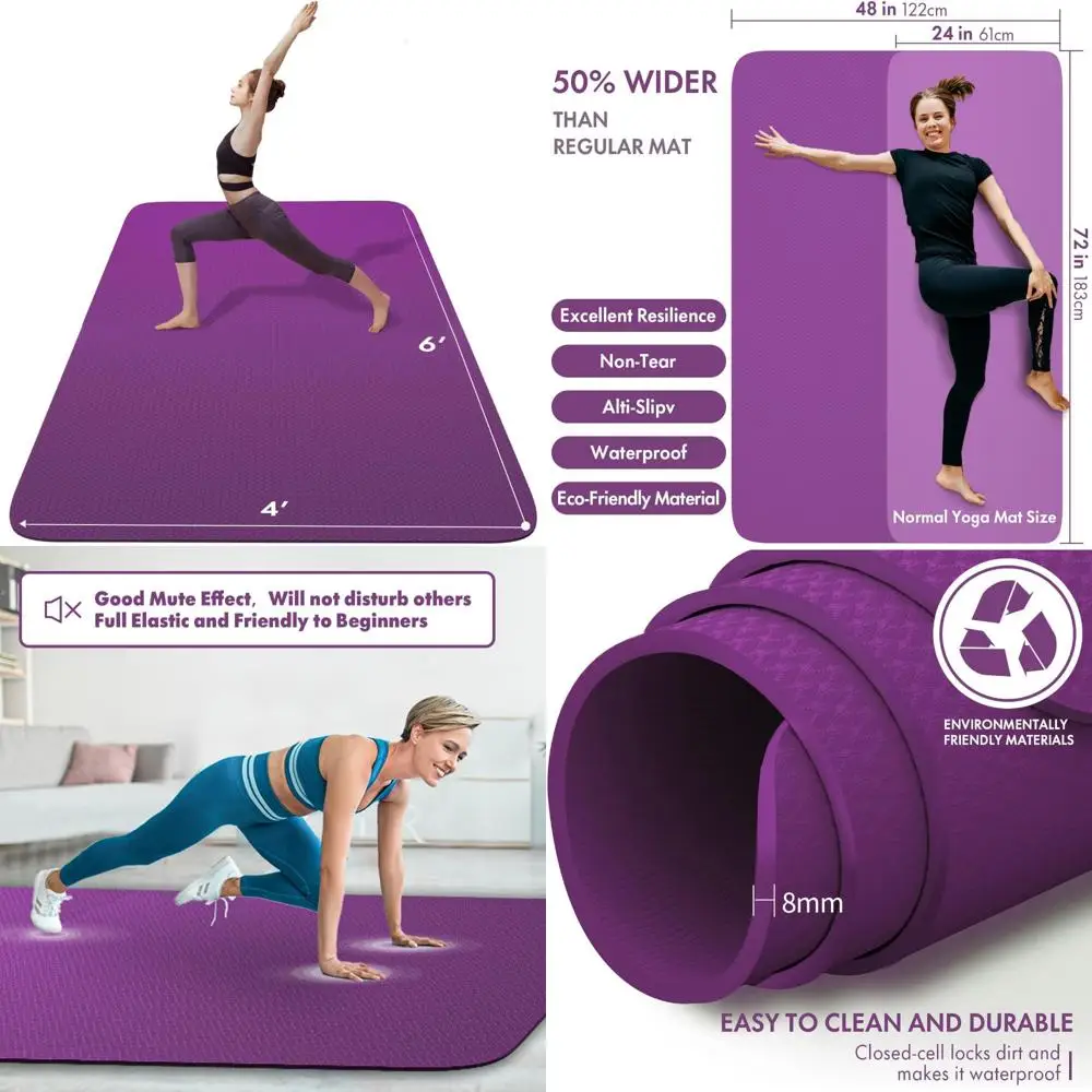 Large Extra Wide 6'x4' Exercise and Yoga Mat, 72x48, 183cm x 122cm, Ideal for Home Use, Extra Large Mat for Comfortable Practice
Large Extra Wide 6'x4' Exercise and Yoga Mat, 72x48, 183cm x 122cm, Ideal for Home Use, Extra Large Mat for Comfortable Practice
