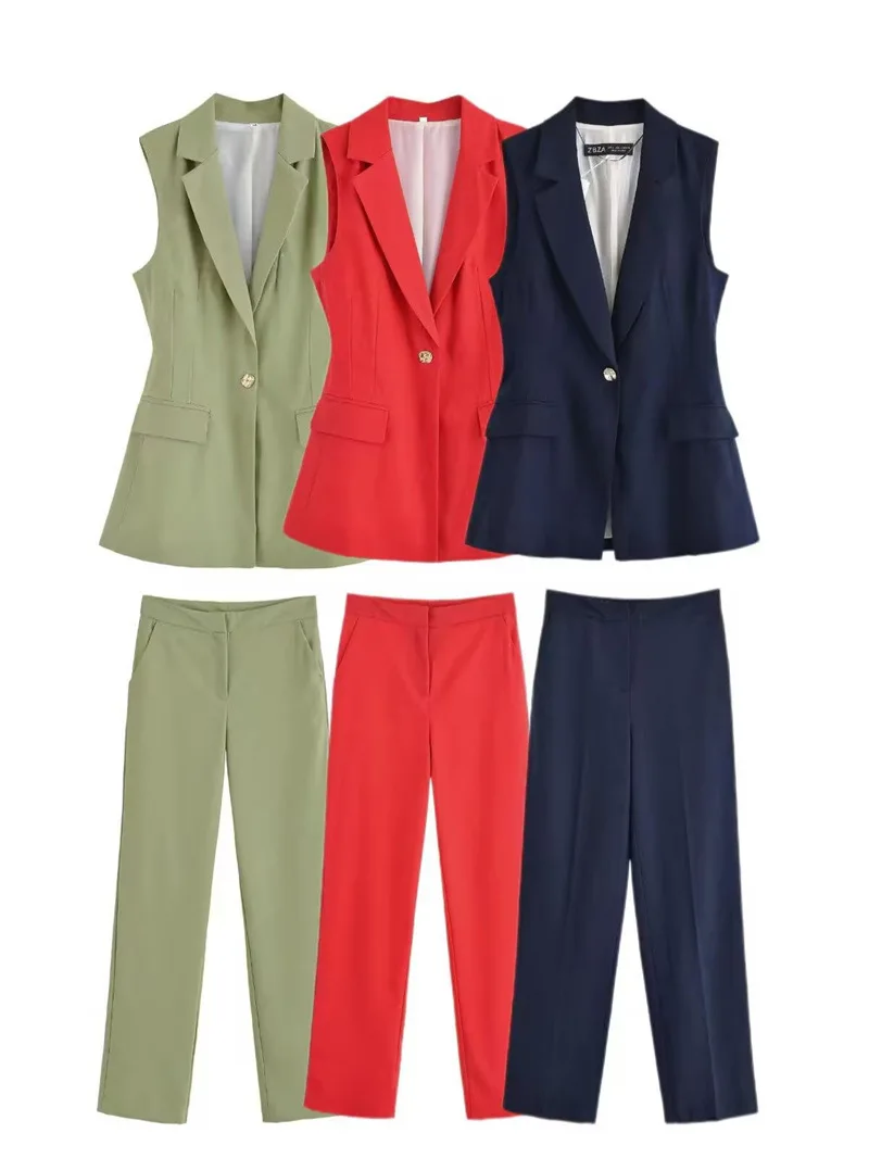 Office Lady Blue Solid Suit V Neck Single Button Sleeveless Vest Straight Loose Pants Fashion 2025 Spring Summer Sets
Office Lady Blue Solid Suit V Neck Single Button Sleeveless Vest Straight Loose Pants Fashion 2025 Spring Summer Sets