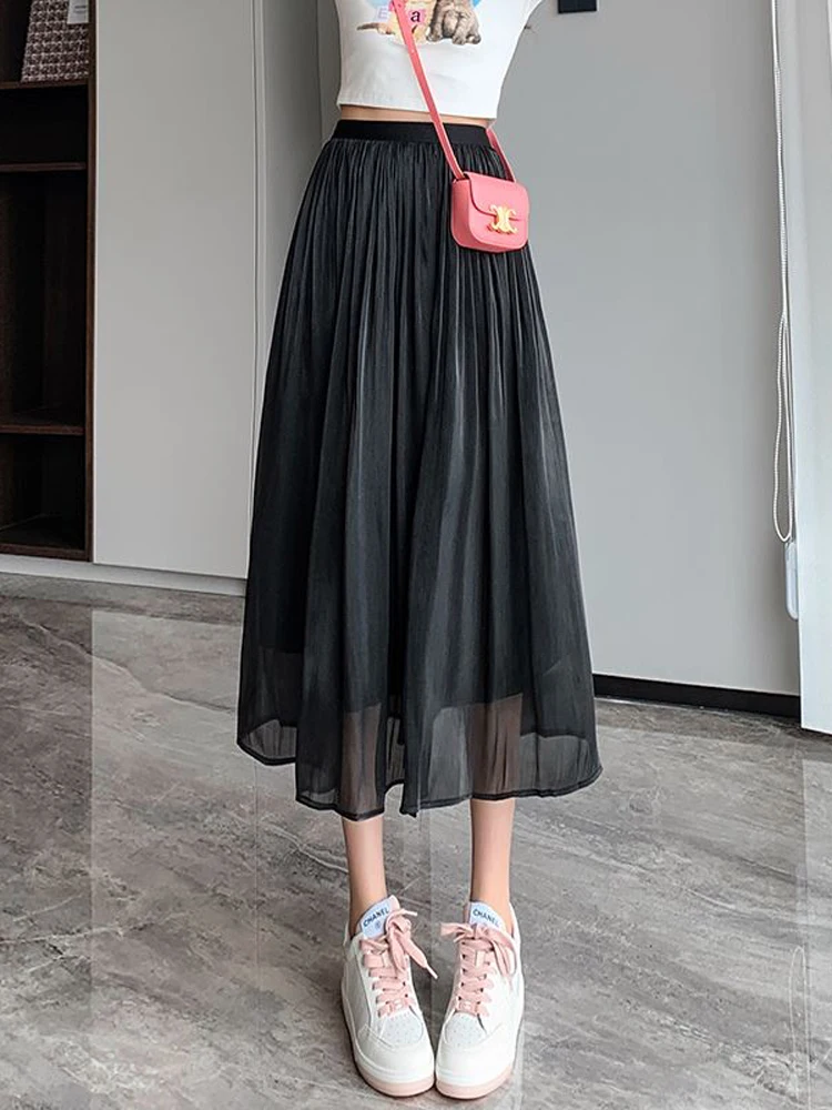 Ele iny f-length A-line Skirt Women's High-waist Midi Slimming Umbrella Skirt Korean Sle Commute Gored Skirt
Ele iny f-length A-line Skirt Women's High-waist Midi Slimming Umbrella Skirt Korean Sle Commute Gored Skirt