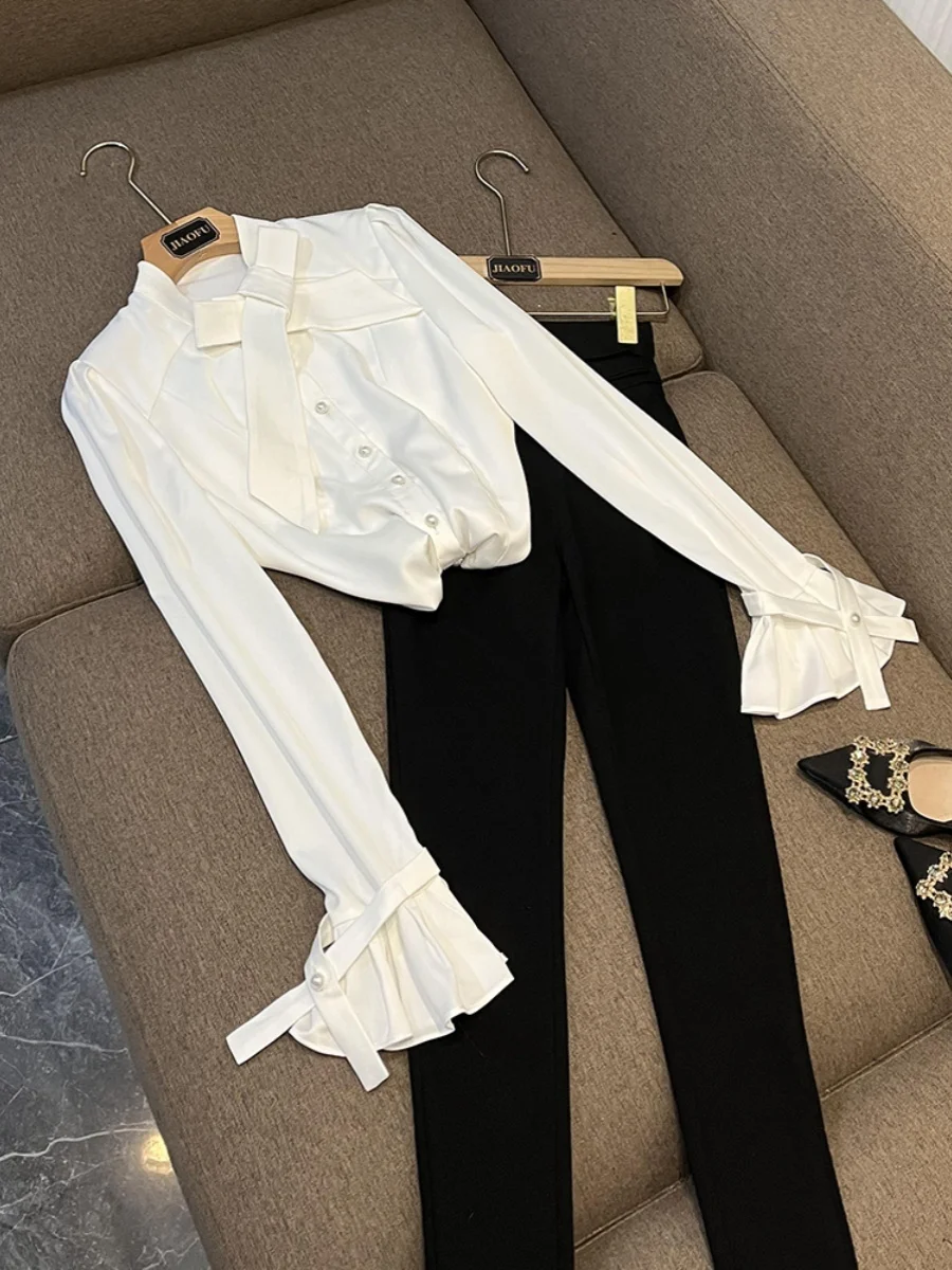 Ele Romantic Satin White irt V-Ne Long Sve Женский базовый слойный топ для осенне-зимних поездок на работу Sle Pure Color
Ele Romantic Satin White irt V-Ne Long Sve Женский базовый слойный топ для осенне-зимних поездок на работу Sle Pure Color