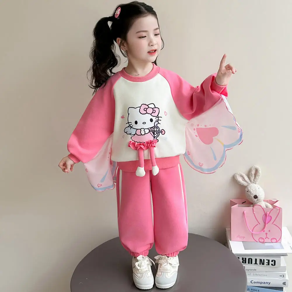 Комплект свитшотов Sanrio Hello Kitty для девочек, весна-осень, новинка 2026 года, корейская модная одежда с мультяшными персонажами, детская спортивная одежда для школьников
Комплект свитшотов Sanrio Hello Kitty для девочек, весна-осень, новинка 2026 года, корейская модная одежда с мультяшными персонажами, детская спортивная одежда для школьников