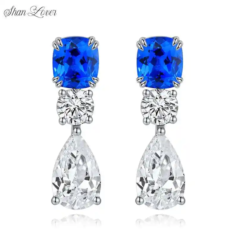 ShanLover Brand Luxury 1.58ct 925 Sterling Silver Blue Lab Grown Gemstones Long Drop Earrings Jewelry For Women
ShanLover Brand Luxury 1.58ct 925 Sterling Silver Blue Lab Grown Gemstones Long Drop Earrings Jewelry For Women
