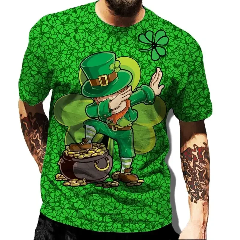 Men's Summer St. Patrick's Day Green Cartoon 3d Printed T-Shirt Hip Hop Fun O Collar Short Sleeve Baggy Plus Size Top Clothing
Men's Summer St. Patrick's Day Green Cartoon 3d Printed T-Shirt Hip Hop Fun O Collar Short Sleeve Baggy Plus Size Top Clothing