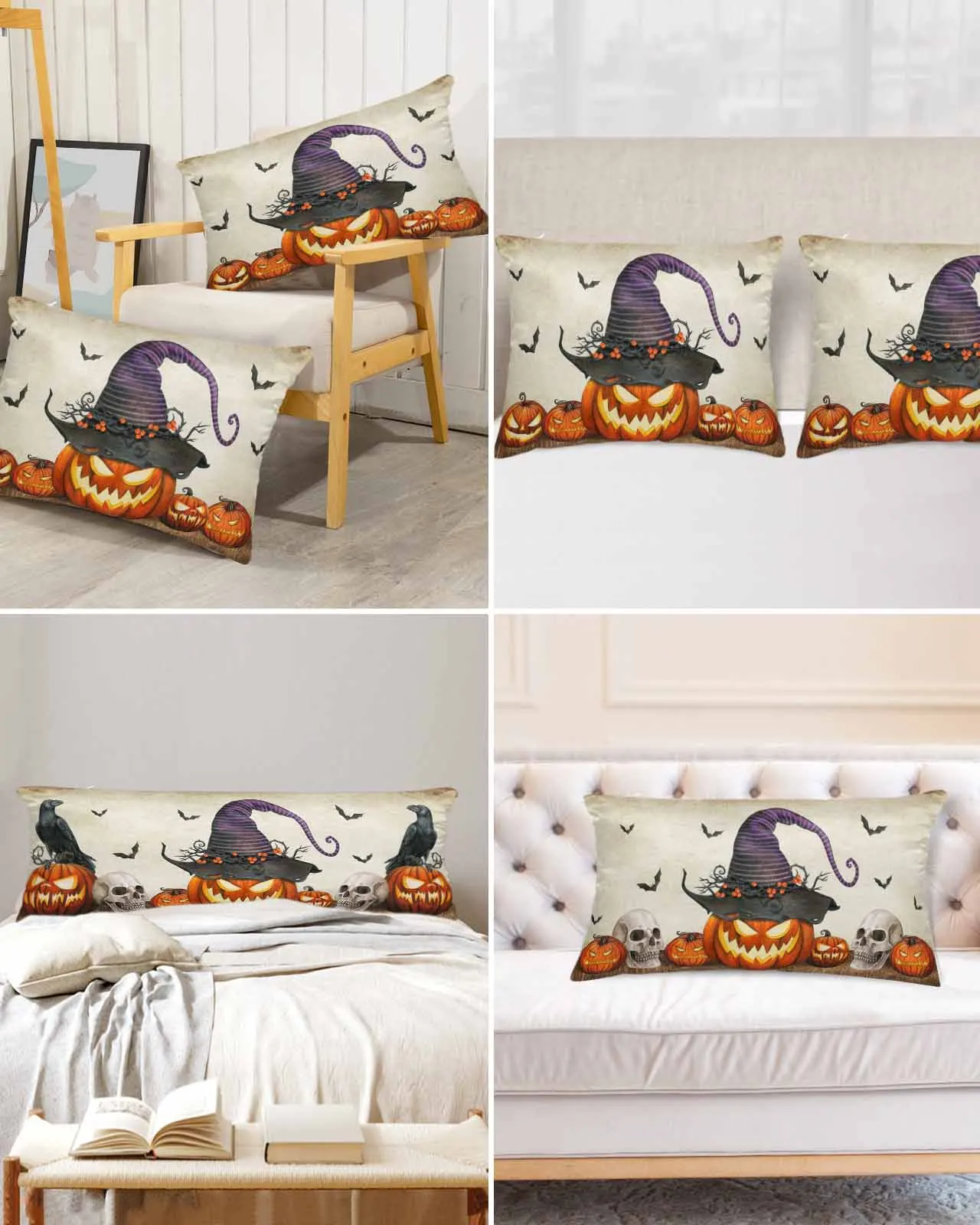 Halloween Horror Pumpkin Bat Bed Satin Pillowcase 2pcs Sofa Pillow Cover Case Bedroom Satin Cushion Covers Home Decor
Halloween Horror Pumpkin Bat Bed Satin Pillowcase 2pcs Sofa Pillow Cover Case Bedroom Satin Cushion Covers Home Decor
